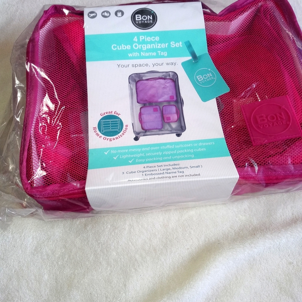 Bon Voyage 4 Pc Cube Organizer Set NWT